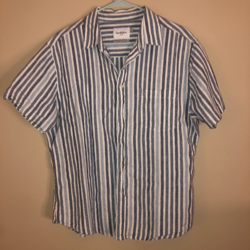 Short Sleep Light-weight Striped Top